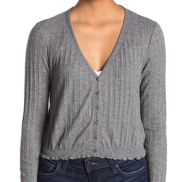 ABOUND Knit Crop Sweater/top Grey - Picture 2 of 7